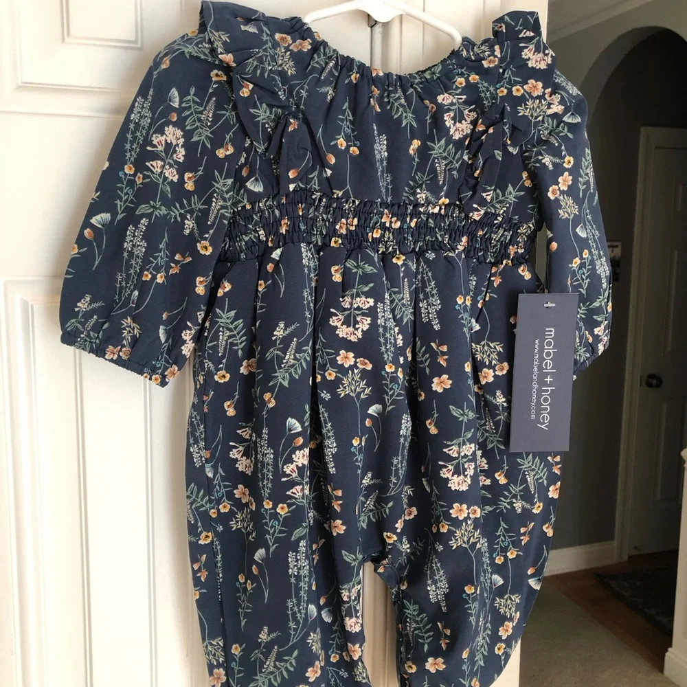New w Tag: SET OF TWO . Bisby Bubble Romper and Mabel & Honey LS Boho Romper.